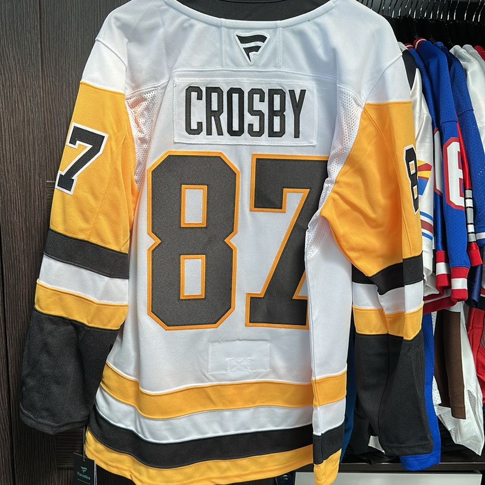 Sidney Crosby Pittsburgh Penguins Fanatics Away Premium Jersey - White - Picture 6 of 6